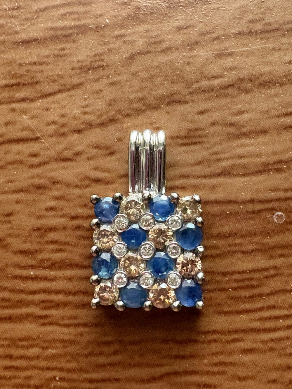 14k Blue Sapphire & Diamond Pendant